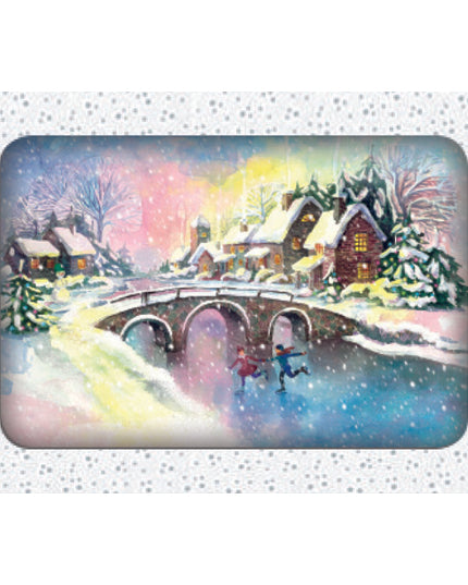 Kerstkaarten doosje 10x winterlandschap (F13038)