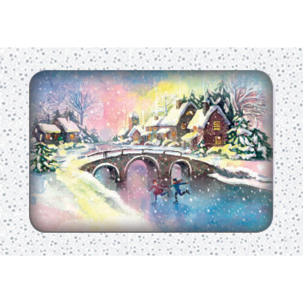 Kerstkaarten doosje 10x winterlandschap (F13038)