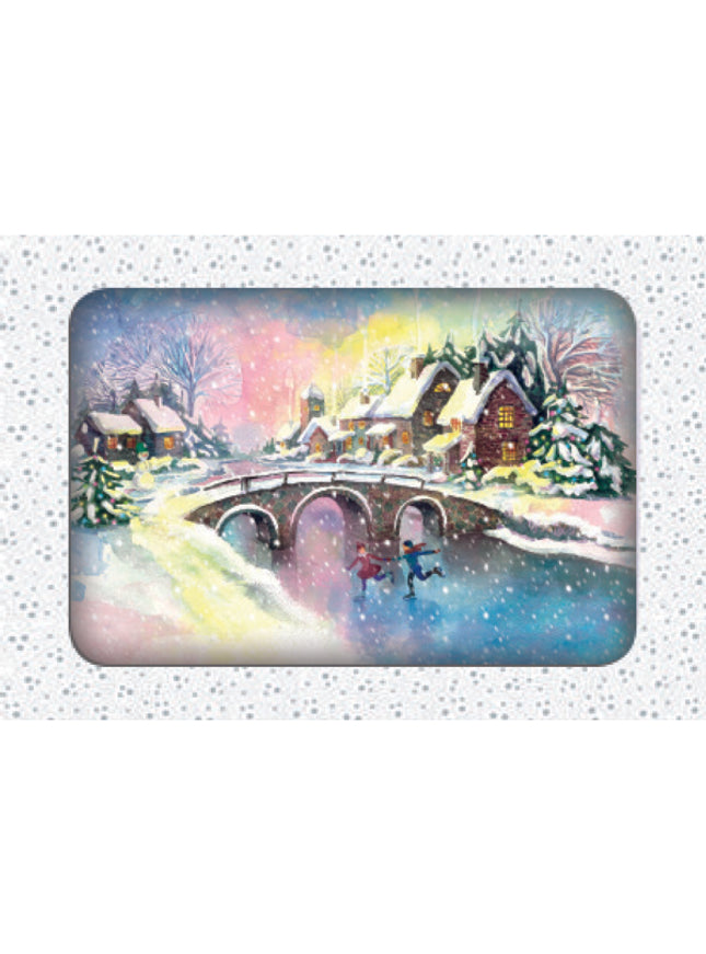 Kerstkaarten doosje 10x winterlandschap (F13038)