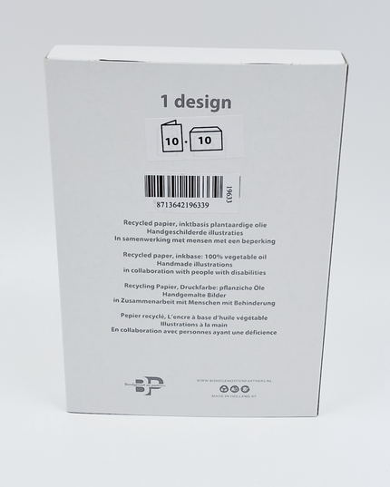 Kerstkaarten doosje 10x twee uilen (F13039)