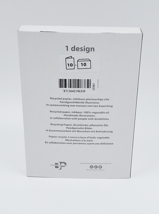 Kerstkaarten doosje 10x twee uilen (F13039)