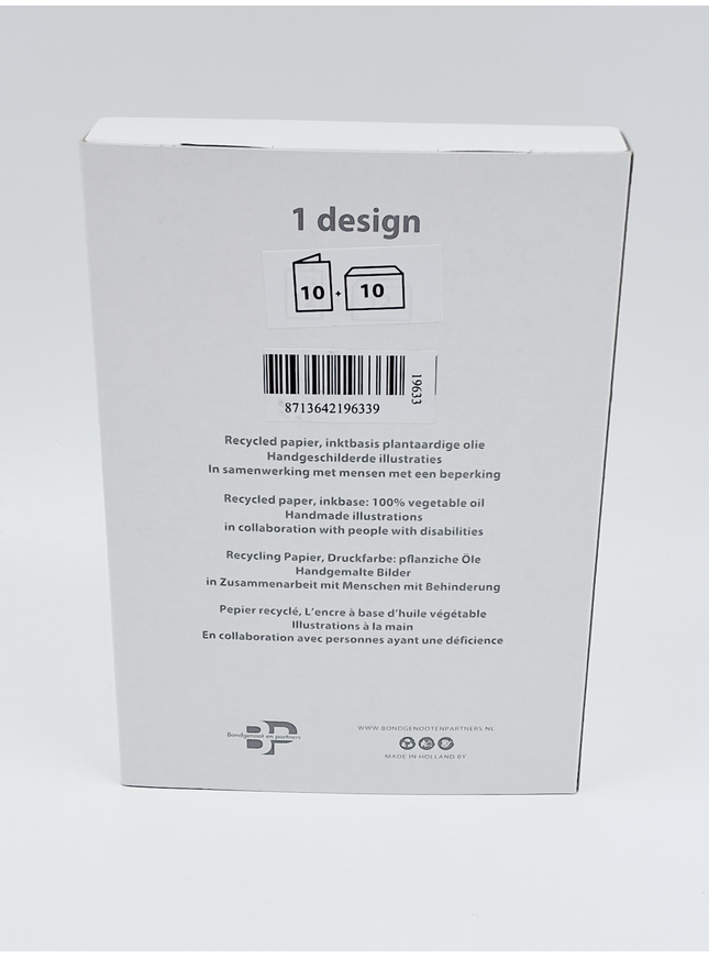 Kerstkaarten doosje 10x twee uilen (F13039)