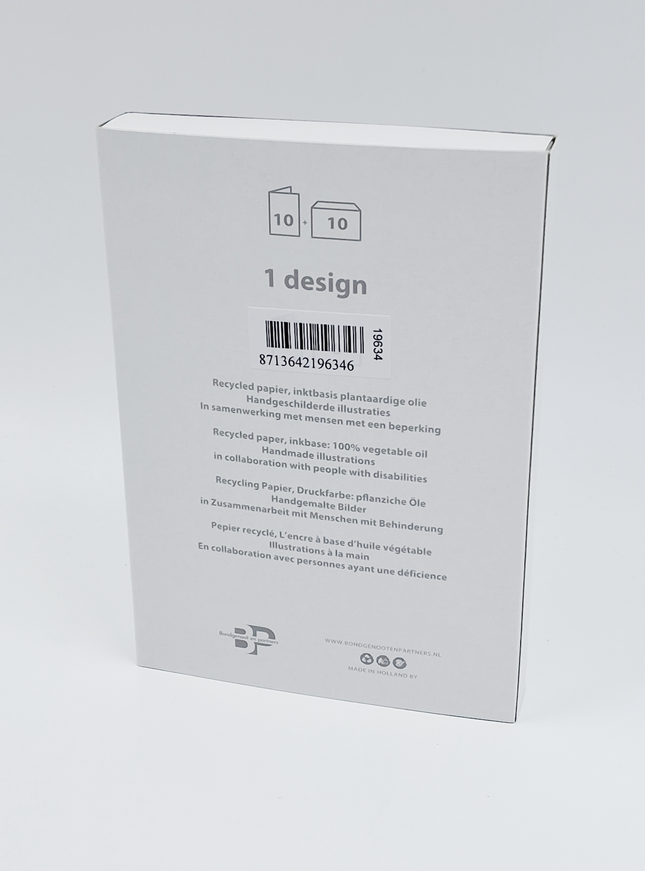 Kerstkaarten doosje 10x duif met ster F13040)