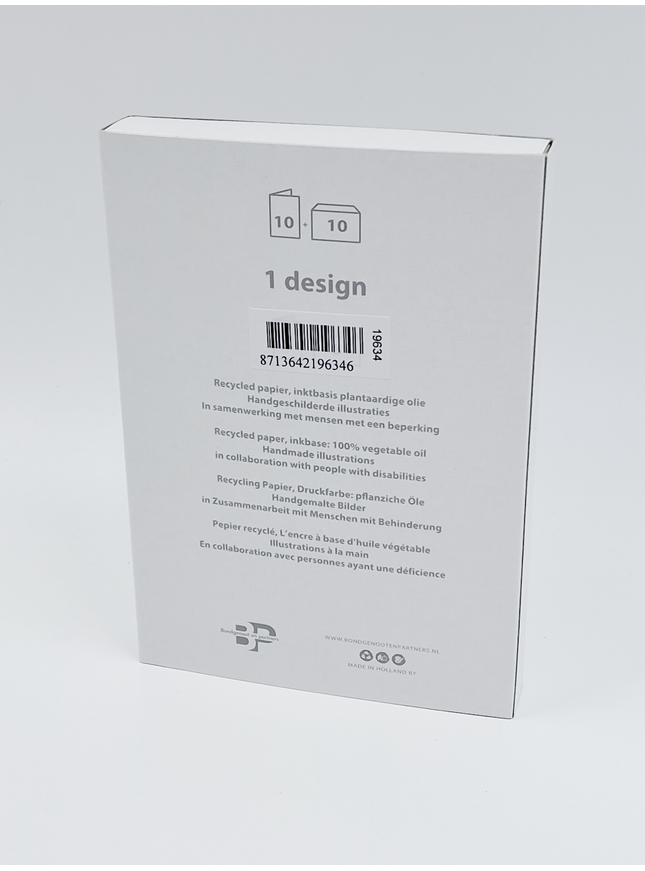 Kerstkaarten doosje 10x duif met ster F13040)