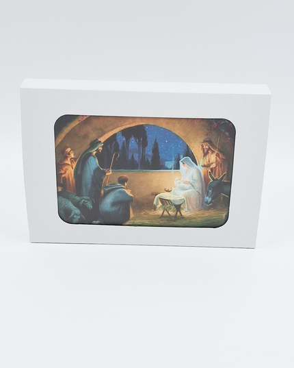 Kerstkaarten doosje 10x Maria en Jozef avond (F13042)