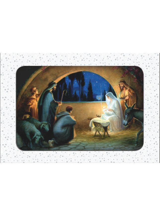 Kerstkaarten doosje 10x Maria en Jozef avond (F13042)