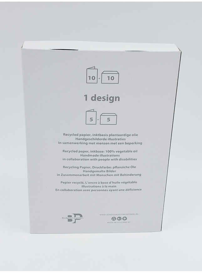 Kerstkaarten doosje 10x duiven met tak (F11629)