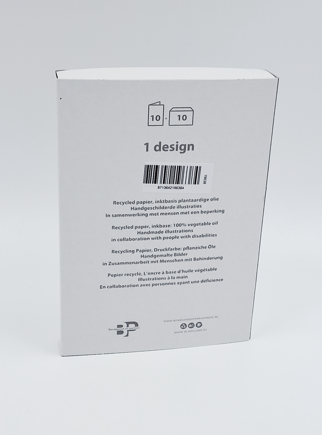 Kerstkaarten doosje 10x duif en de wereld (F13065)