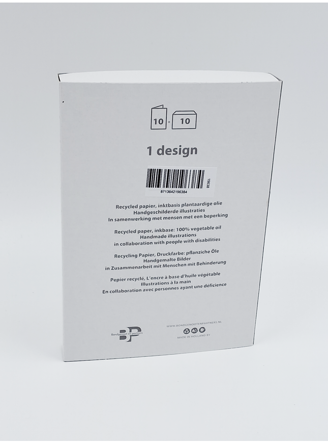 Kerstkaarten doosje 10x duif en de wereld (F13065)