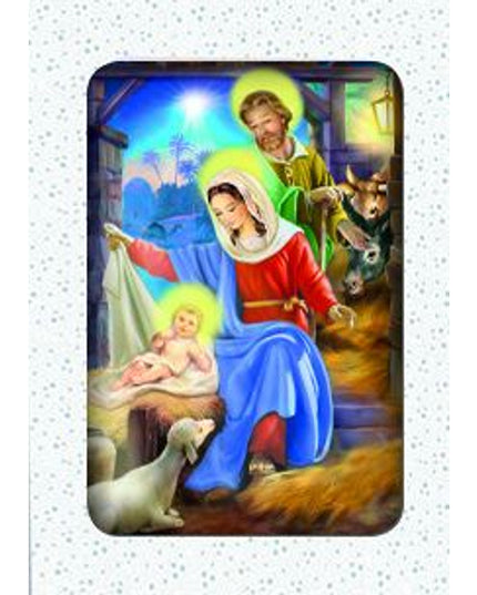 Kerstkaarten doosje 10x kribbe (F13068)