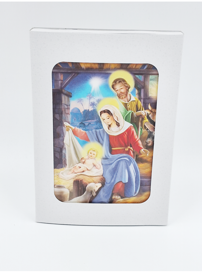 Kerstkaarten doosje 10x kribbe (F13068)