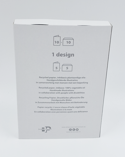 Kerstkaarten doosje 10x blauwe kerstbal (F13072)