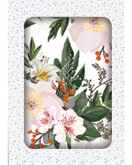 Kerstkaarten doosje 10x kerstbloemen (F13076)