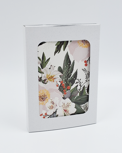 Kerstkaarten doosje 10x kerstbloemen (F13076)