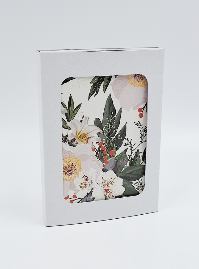 Kerstkaarten doosje 10x kerstbloemen (F13076)