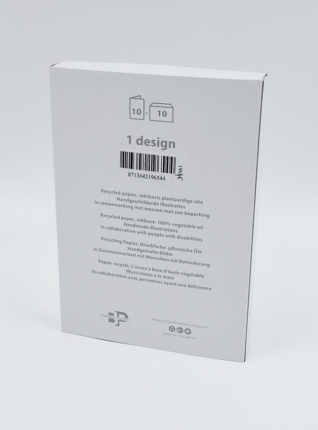 Kerstkaarten doosje 10x kerstbloemen (F13076)