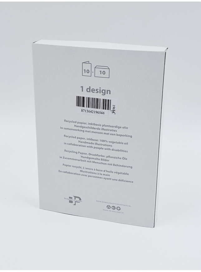 Kerstkaarten doosje 10x kerstbloemen (F13076)