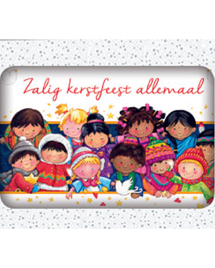 Kerstkaarten doosje 10x kinderen kerst (F13078)