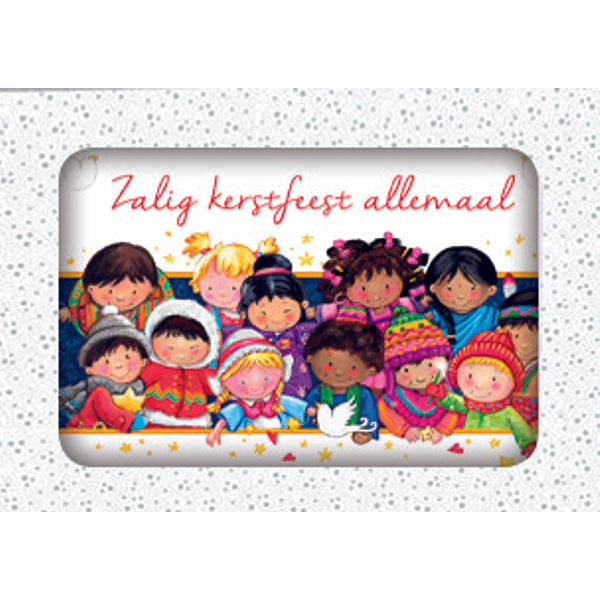 Kerstkaarten doosje 10x kinderen kerst (F13078)
