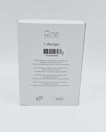 Kerstkaarten doosje 10x witte vos (F13081)