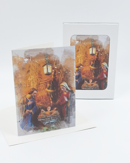 Kerstkaarten doosje 10x Jozef en Maria (F13085)