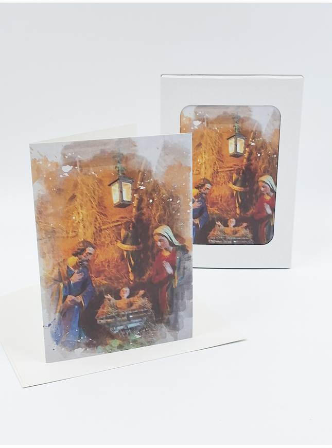 Kerstkaarten doosje 10x Jozef en Maria (F13085)