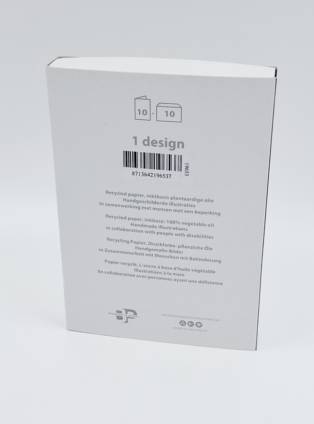 Kerstkaarten doosje 10x kleurrijke duif (F13094)