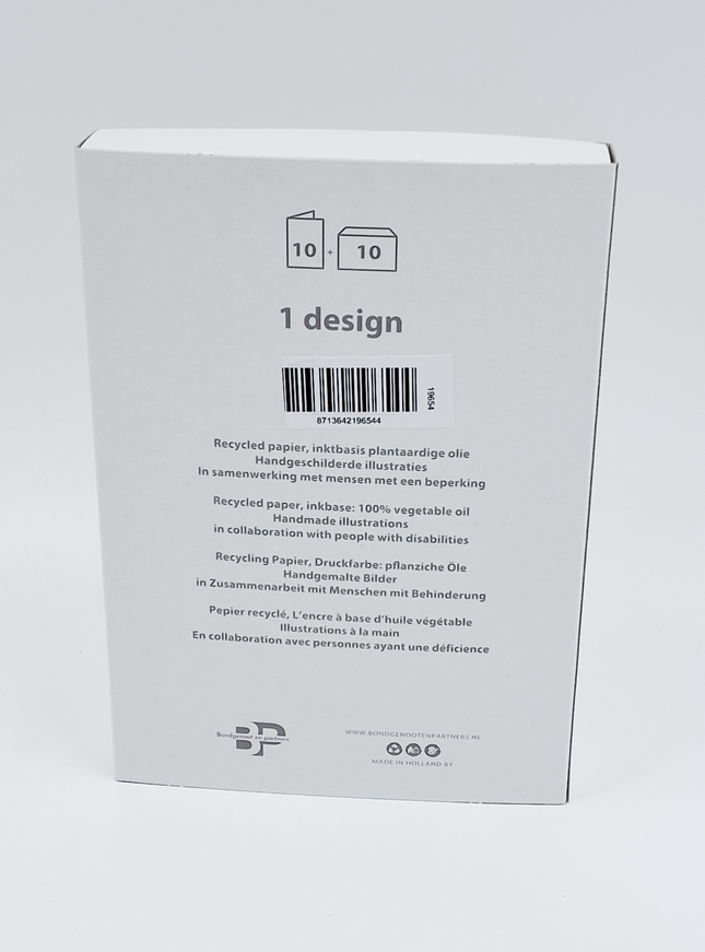 Kerstkaarten doosje 10x fiets met cadeaus (F13095)