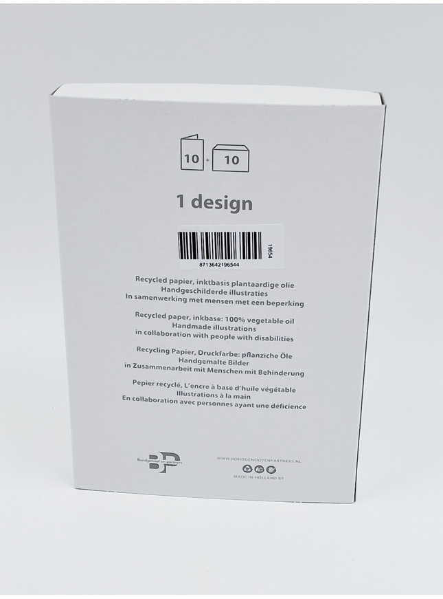 Kerstkaarten doosje 10x fiets met cadeaus (F13095)