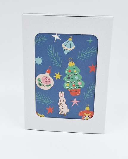 Kerstkaarten doosje 10x retro afbeeldingen (F13111)