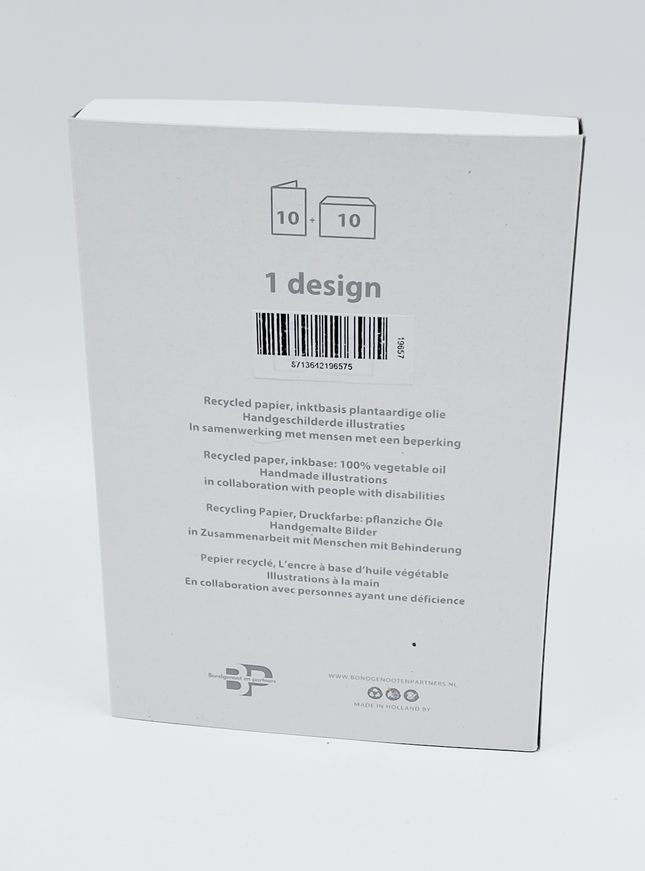 Kerstkaarten doosje 10x retro afbeeldingen (F13111)