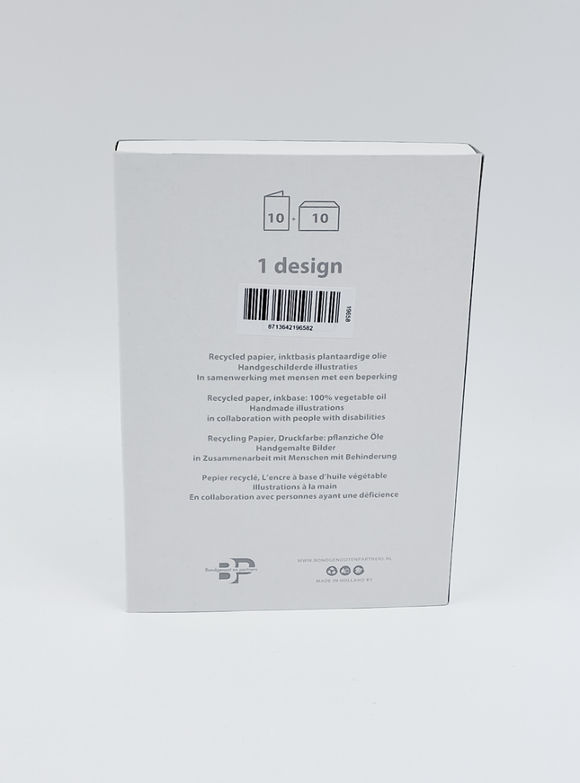 Kerstkaarten doosje 10x ezels (F13112)