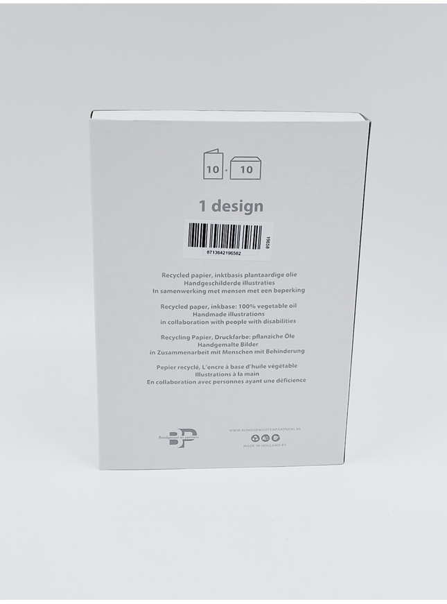 Kerstkaarten doosje 10x ezels (F13112)