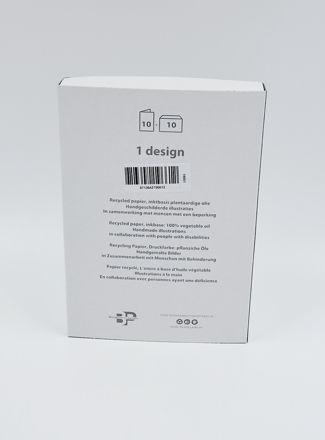 Kerstkaarten doosje 10x wereldbol en kinderen (F13117)