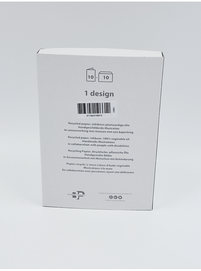 Kerstkaarten doosje 10x wereldbol en kinderen (F13117)