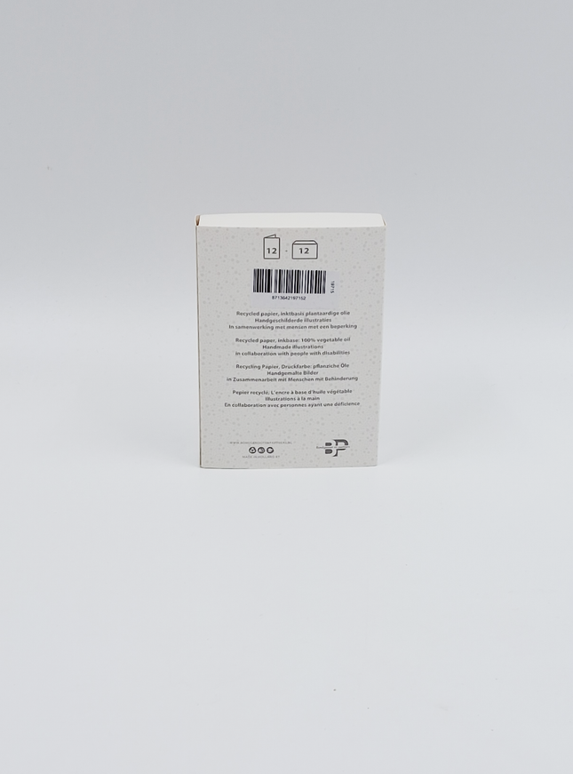 Kerstkaarten doosje 12x kerstboom kleur