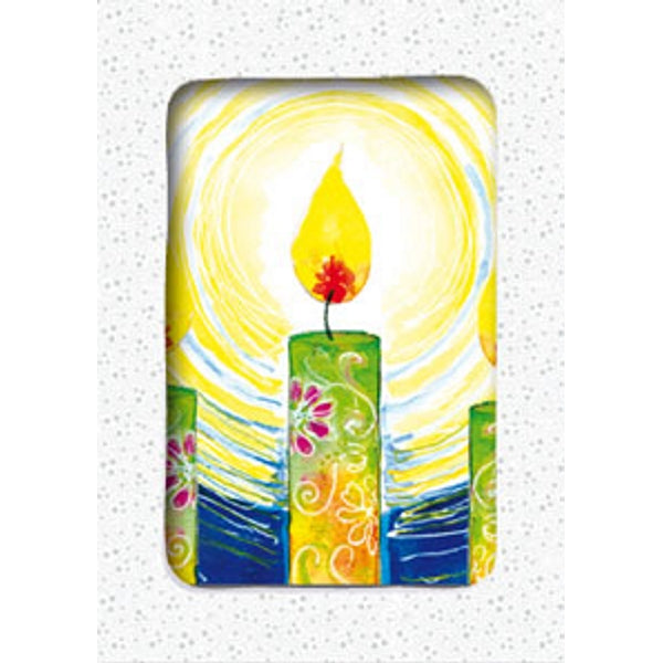 Kerstkaarten doosje 12x kerstkaars