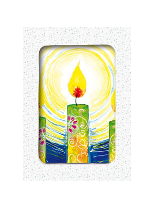 Kerstkaarten doosje 12x kerstkaars