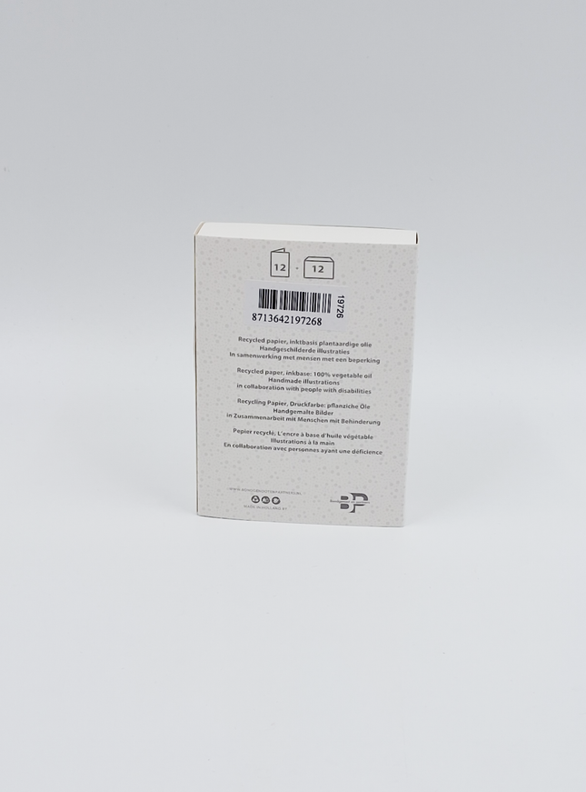 Kerstkaarten doosje 12x duif blauw groen