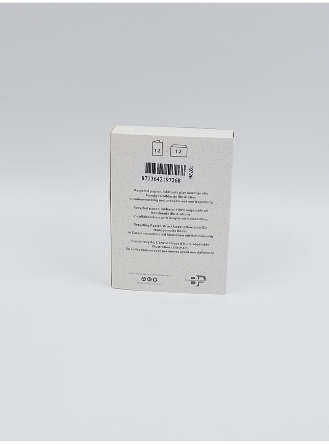 Kerstkaarten doosje 12x duif blauw groen