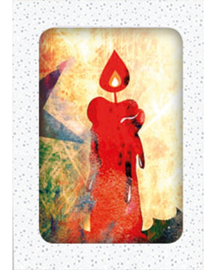 Kerstkaarten doosje 12x kaars rood