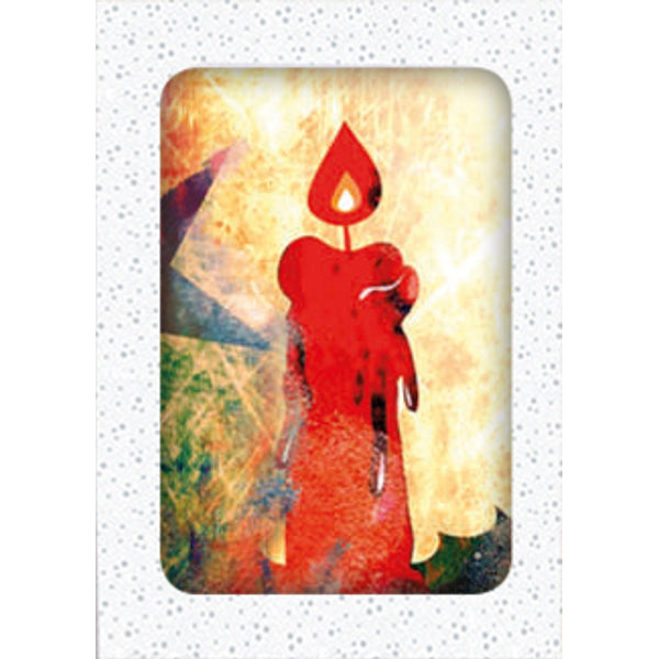 Kerstkaarten doosje 12x kaars rood