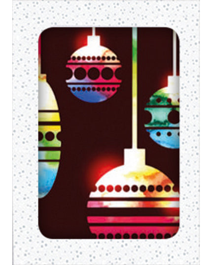 Kerstkaarten doosje 12x kerstballen