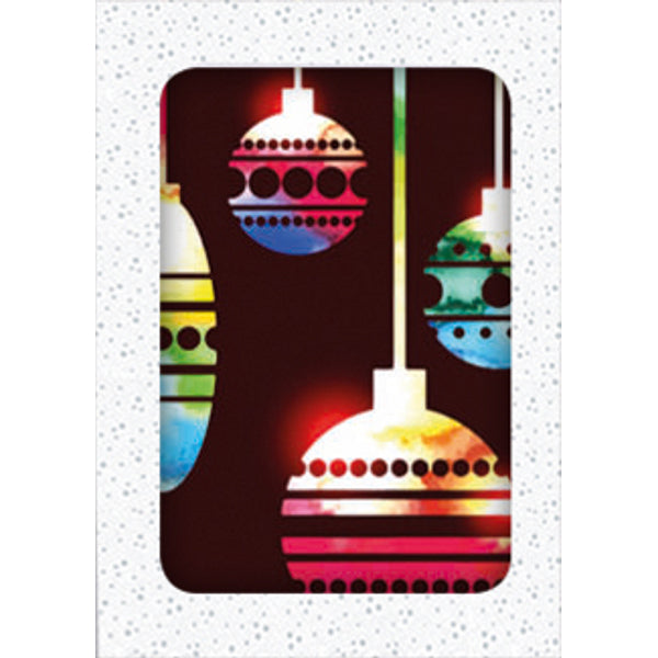 Kerstkaarten doosje 12x kerstballen