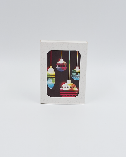 Kerstkaarten doosje 12x kerstballen