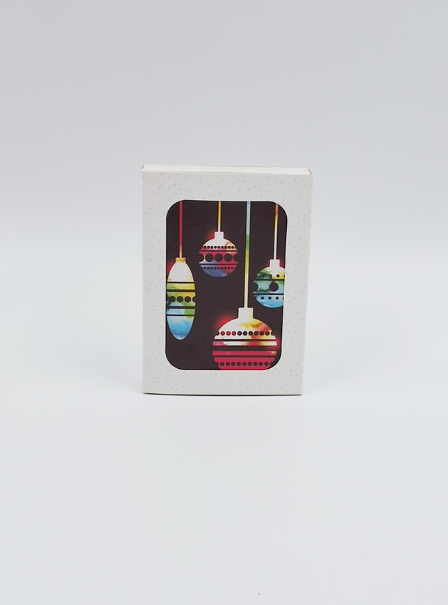 Kerstkaarten doosje 12x kerstballen