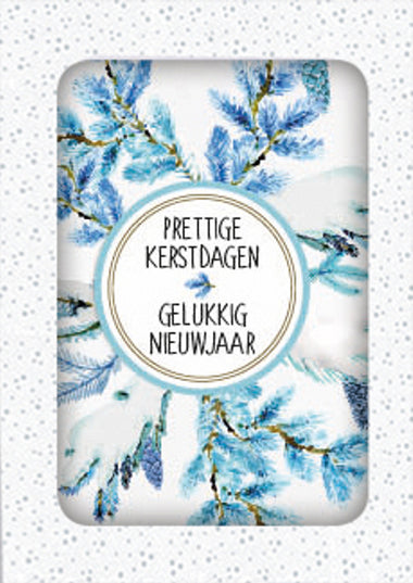 Kerstkaarten doosje 12x "Prettige kerstdagen gelukkig nieuwjaar"