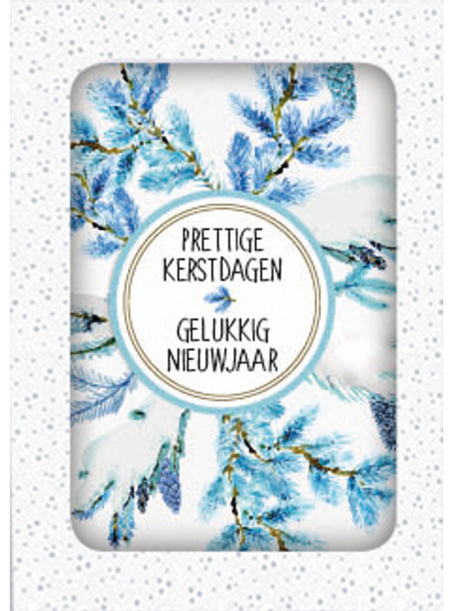 Kerstkaarten doosje 12x "Prettige kerstdagen gelukkig nieuwjaar"