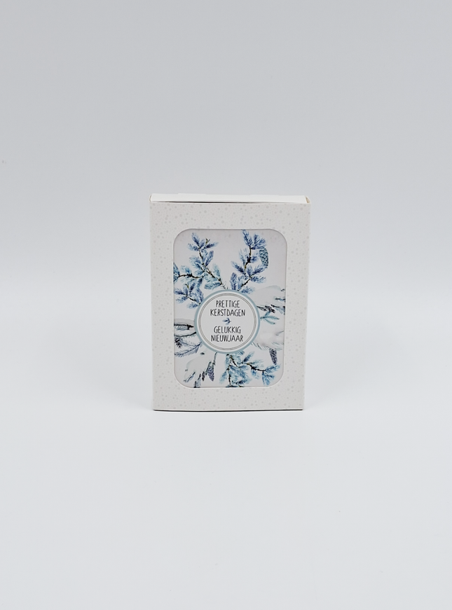 Kerstkaarten doosje 12x "Prettige kerstdagen gelukkig nieuwjaar"