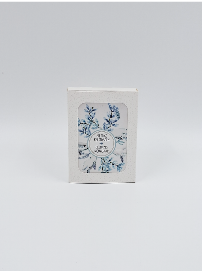 Kerstkaarten doosje 12x "Prettige kerstdagen gelukkig nieuwjaar"
